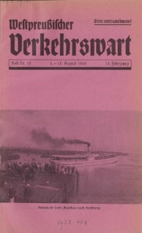 Westpreußischer Verkehrswart, Jahrg. 13, Heft 15