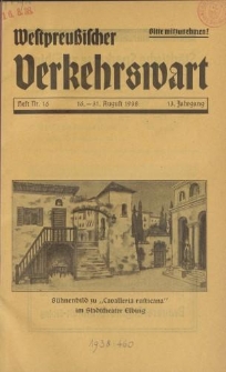 Westpreußischer Verkehrswart, Jahrg. 13, Heft 16