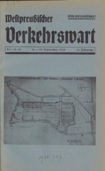 Westpreußischer Verkehrswart, Jahrg. 13, Heft 18