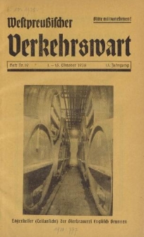 Westpreußischer Verkehrswart, Jahrg. 13, Heft 19