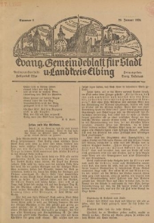 Evang. Gemeindeblatt für Stadt u. Landkreis Elbing, Nummer 5