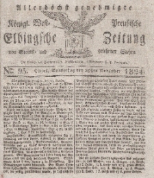 Elbingsche Zeitung, No. 95 Donnerstag, 25 November 1824