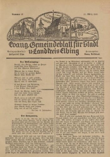 Evang. Gemeindeblatt für Stadt u. Landkreis Elbing, Nummer 11