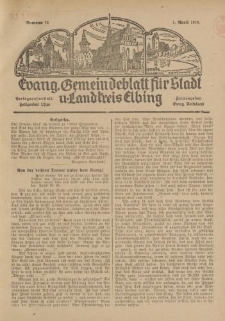 Evang. Gemeindeblatt für Stadt u. Landkreis Elbing, Nummer 14