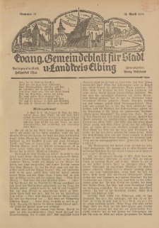 Evang. Gemeindeblatt für Stadt u. Landkreis Elbing, Nummer 16