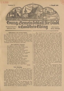 Evang. Gemeindeblatt für Stadt u. Landkreis Elbing, Nummer 32