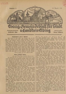 Evang. Gemeindeblatt für Stadt u. Landkreis Elbing, Nummer 33