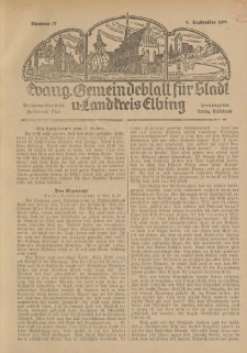 Evang. Gemeindeblatt für Stadt u. Landkreis Elbing, Nummer 37