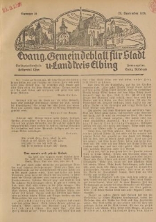 Evang. Gemeindeblatt für Stadt u. Landkreis Elbing, Nummer 39