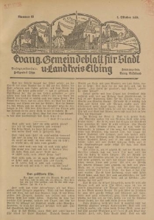 Evang. Gemeindeblatt für Stadt u. Landkreis Elbing, Nummer 41