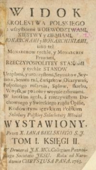 Widok Krolestwa polskiego ze wszystkiemi wojewodztwami, xięstwy y ziemiami, monarchiniami...