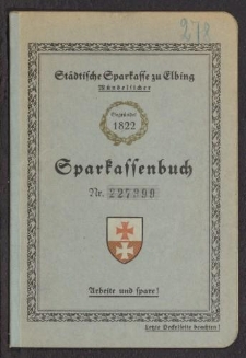 Książeczka oszczędnościowa z okresu II wojny światowej założona 8 lipca 1941 roku