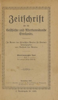 Zeitschrift für die Geschichte und Altertumskunde Ermlands, 21 Band, Heft 1