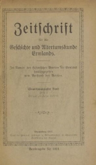 Zeitschrift für die Geschichte und Altertumskunde Ermlands, 21 Band, Heft 2