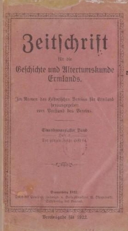 Zeitschrift für die Geschichte und Altertumskunde Ermlands, 21 Band, Heft 3