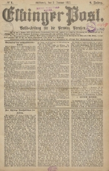 Elbinger Post, Nr.1 Mittwoch 3 Januar 1877, 4 Jh