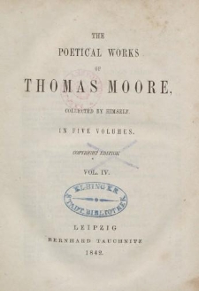 The Poetical Works of Thomas Moore […] Vol.IV