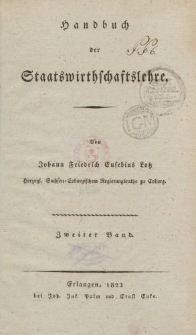 Handbuch der Staatswirthschaftslehre […] Zweiter Band