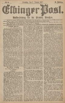 Elbinger Post, Nr.5 Sonntag 7 Januar 1877, 4 Jh