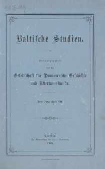 Baltische Studien, Neue Folge Band VII