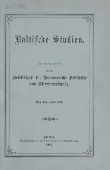 Baltische Studien, Neue Folge Band XVII