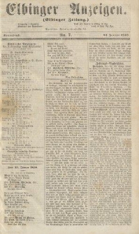 Elbinger Anzeigen, Nr. 7. Sonnabend, 23. Januar 1858