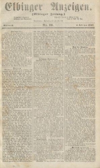 Elbinger Anzeigen, Nr. 10. Mittwoch, 3. Februar 1858