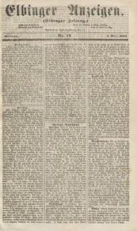 Elbinger Anzeigen, Nr. 18. Mittwoch, 3. März 1858