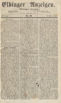 Elbinger Anzeigen, Nr. 20. Mittwoch, 10. März 1858