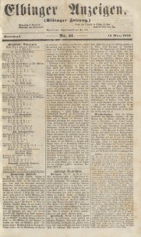Elbinger Anzeigen, Nr. 21. Sonnabend, 13. März 1858