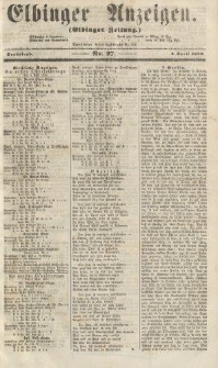 Elbinger Anzeigen, Nr. 27. Sonnabend, 3. April 1858