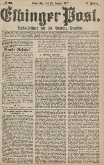 Elbinger Post, Nr.20 Donnerstag 25 Januar 1877, 4 Jh