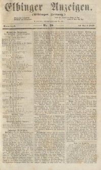 Elbinger Anzeigen, Nr. 29. Sonnabend, 10. April 1858