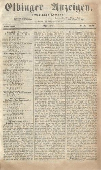 Elbinger Anzeigen, Nr. 39. Sonnabend, 15. Mai 1858