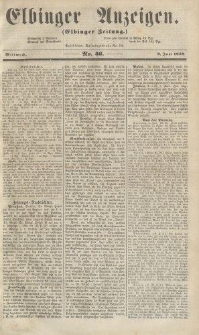 Elbinger Anzeigen, Nr. 46. Mittwoch, 9. Juni 1858