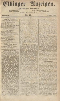 Elbinger Anzeigen, Nr. 47. Sonnabend, 12. Juni 1858
