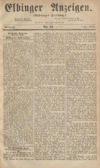 Elbinger Anzeigen, Nr. 54. Mittwoch, 7. Juli 1858