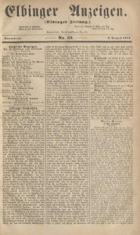 Elbinger Anzeigen, Nr. 63. Sonnabend, 7. August 1858
