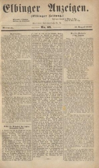 Elbinger Anzeigen, Nr. 64. Mittwoch, 11. August 1858