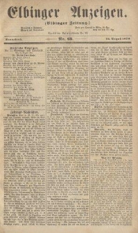 Elbinger Anzeigen, Nr. 65. Sonnabend, 14. August 1858