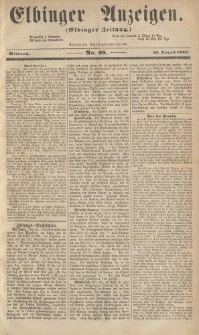 Elbinger Anzeigen, Nr. 68. Mittwoch, 25. August 1858