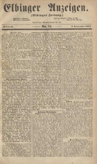 Elbinger Anzeigen, Nr. 72. Mittwoch, 8. September 1858