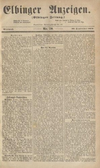 Elbinger Anzeigen, Nr. 78. Mittwoch, 29. September 1858