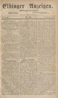 Elbinger Anzeigen, Nr. 80. Mittwoch, 6. Oktober 1858