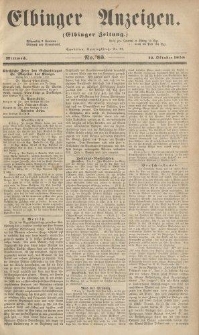 Elbinger Anzeigen, Nr. 83. Mittwoch, 13. Oktober 1858