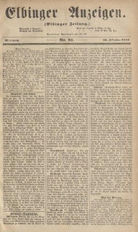 Elbinger Anzeigen, Nr. 85. Mittwoch, 20. Oktober 1858