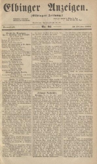 Elbinger Anzeigen, Nr. 86. Sonnabend, 23. Oktober 1858