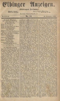Elbinger Anzeigen, Nr. 96. Sonnabend, 27. November 1858