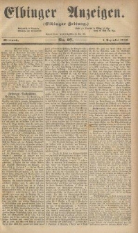 Elbinger Anzeigen, Nr. 97. Mittwoch, 1. Dezember 1858