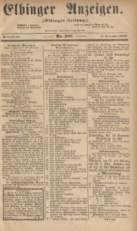 Elbinger Anzeigen, Nr. 100. Sonnabend, 11. Dezember 1858